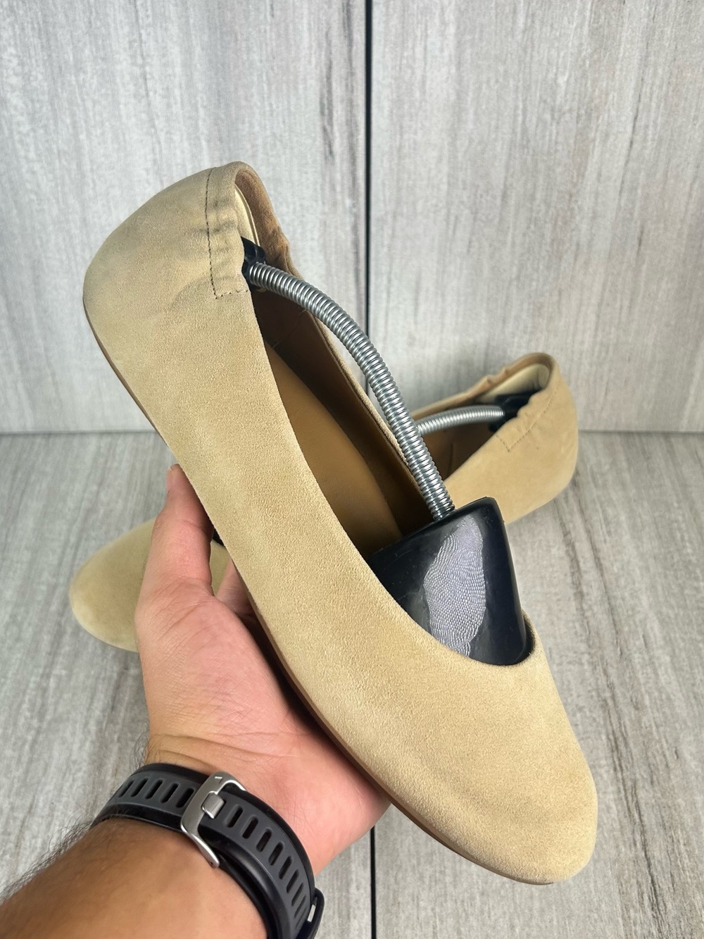 Dansko Mollie Taupe Beige Suede Ballet Flats Slip Loafer Women's Size 10 EUR 40